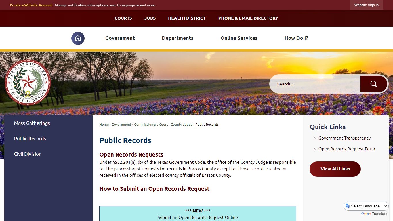 Public Records | Brazos County, TX - Official Website